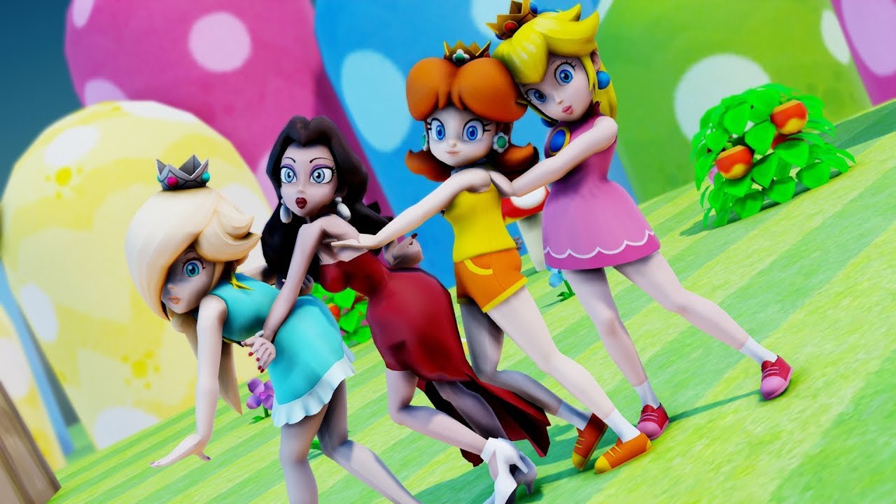 [MMDxMario] Poker Face  -Peach, Daisy, Rosalina, Pauline-