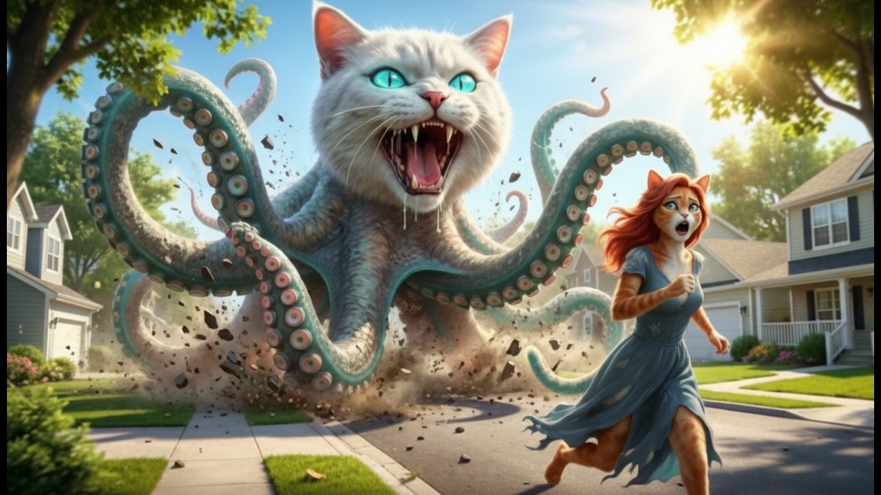 titles😱WoW! 🐈The Cute Kitten Met an 🐙Octopus… What Happened Next Is Heartbreaking 😭 | AI Cat Story