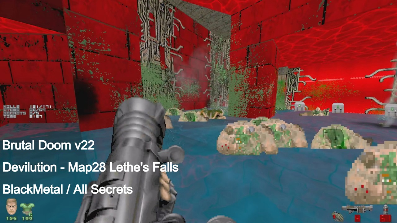 Brutal Doom v22 - Devilution Map28 Lethe's Falls (All Secrets)