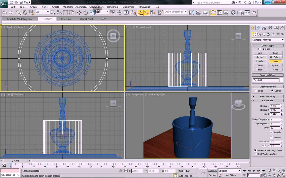 3DS Max Tutorial - Model and illuminate a table lamp with Vray in 3DS Max