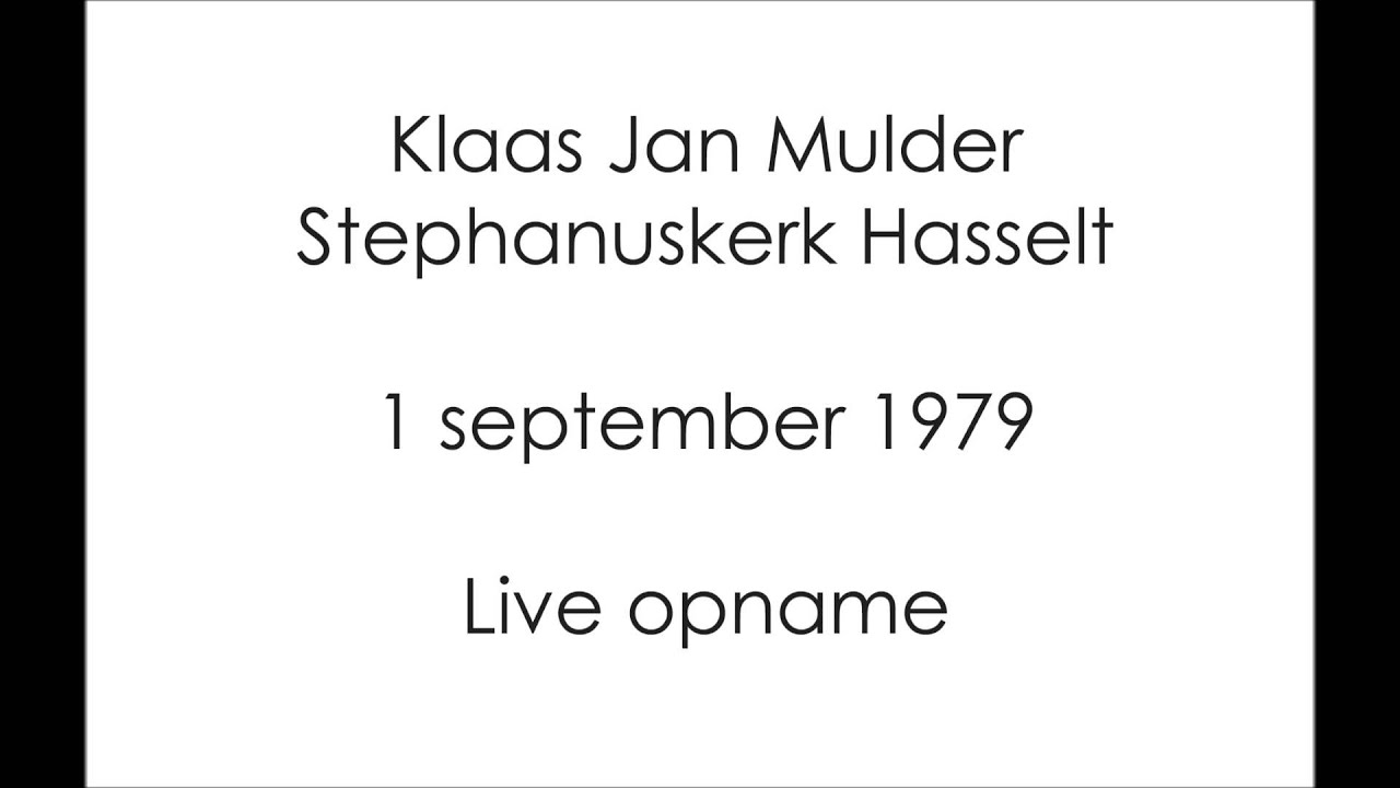 Klaas Jan Mulder Hasselt 1 september 1979
