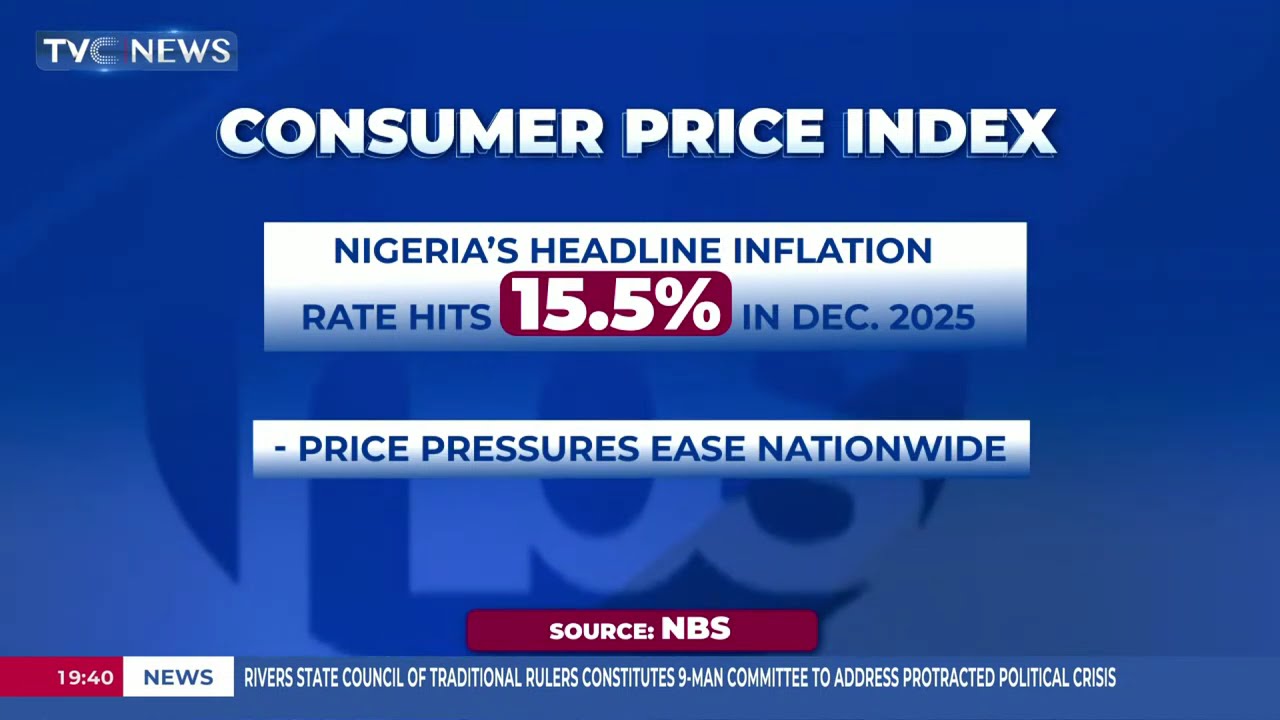 Nigeria's Headline Inflation Rate Hits 15.5% In Dec. 2025