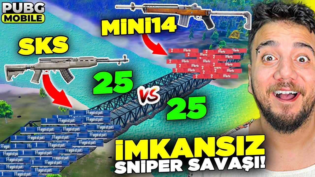 25 MİNİ14 vs 25 SKS! İMKANSIZ SNİPER KÖPRÜ SAVAŞI! PUBG Mobile Ordu Savaşları