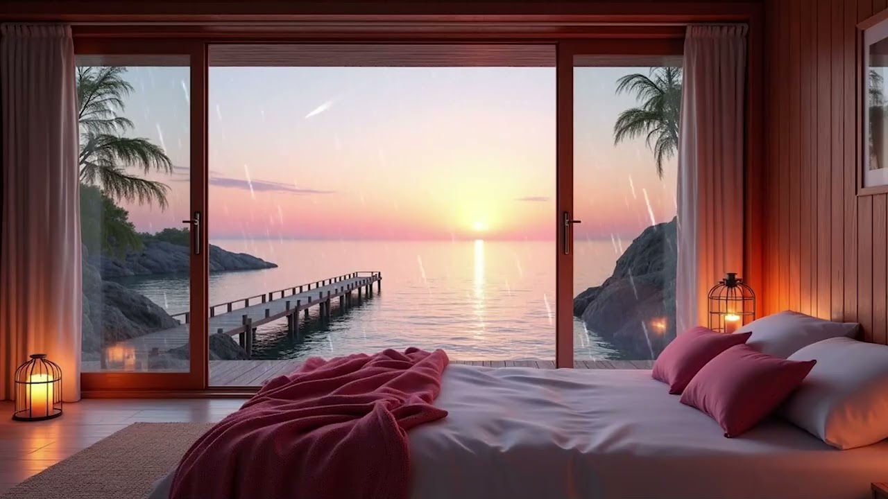Rainy Sunrise by the Seashore | Soothing Piano for a Peaceful Morning