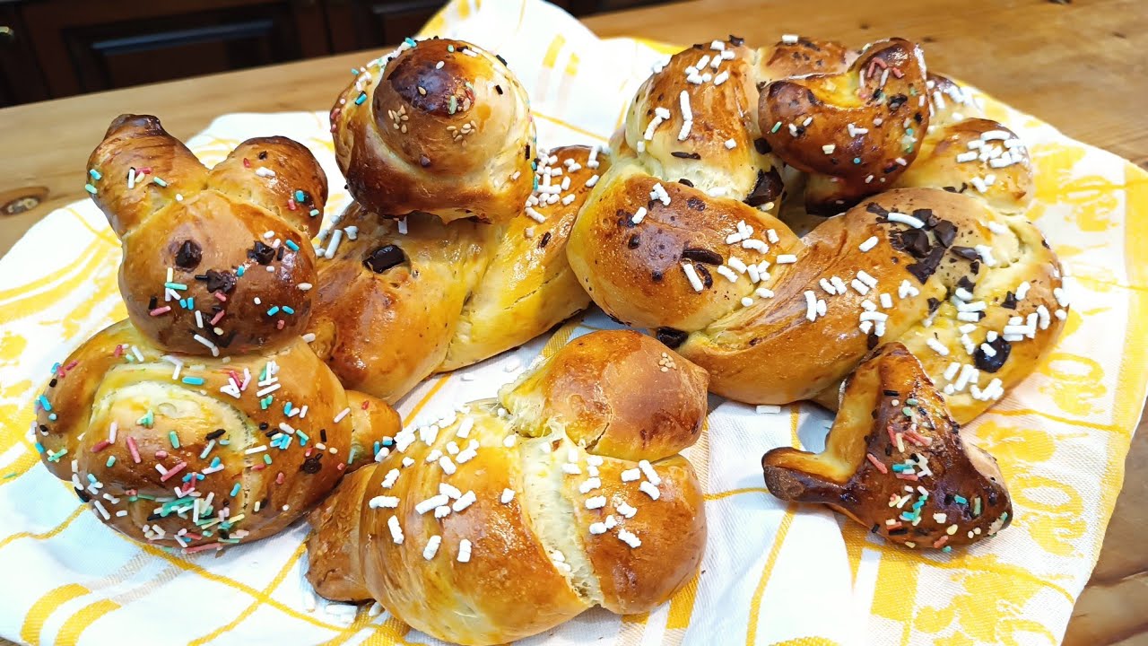 Pan Brioche di Pasqua in varie forme.