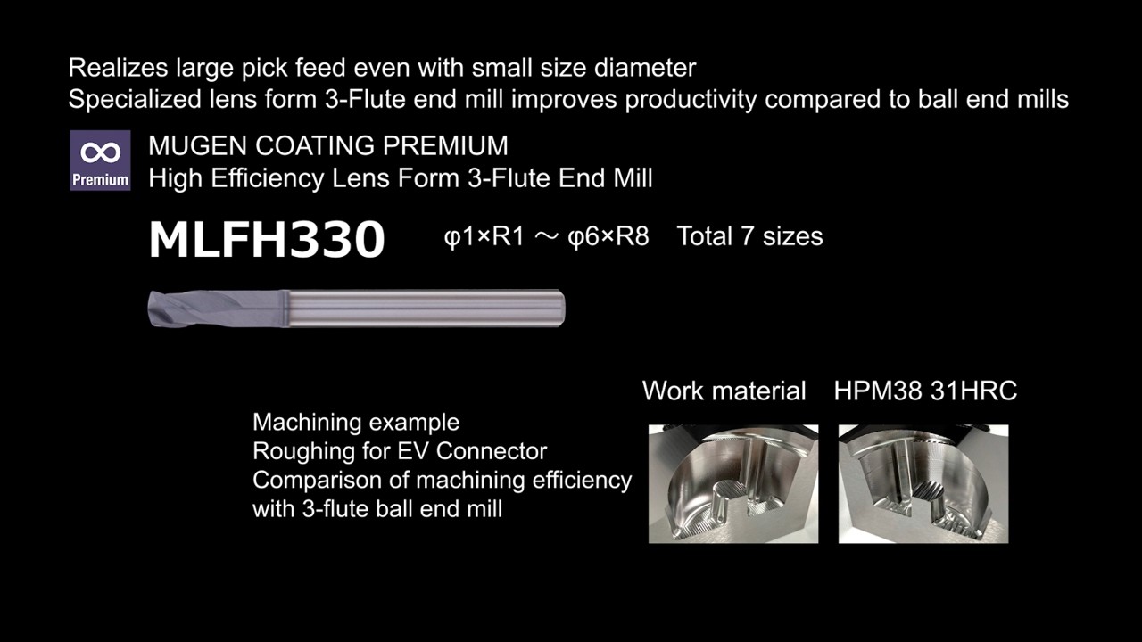 NS TOOL Machining: MLFH330 Roughing Comparison of Machining Efficiency with 3-Flute Ball End Mill