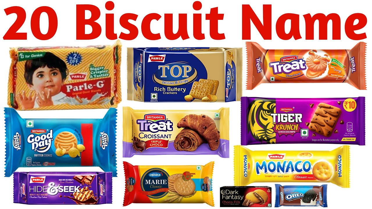 20 बिस्कुट के नाम | 20 Biscuit Names for Kids Learn Biscuit Names in English Fun Learning Video