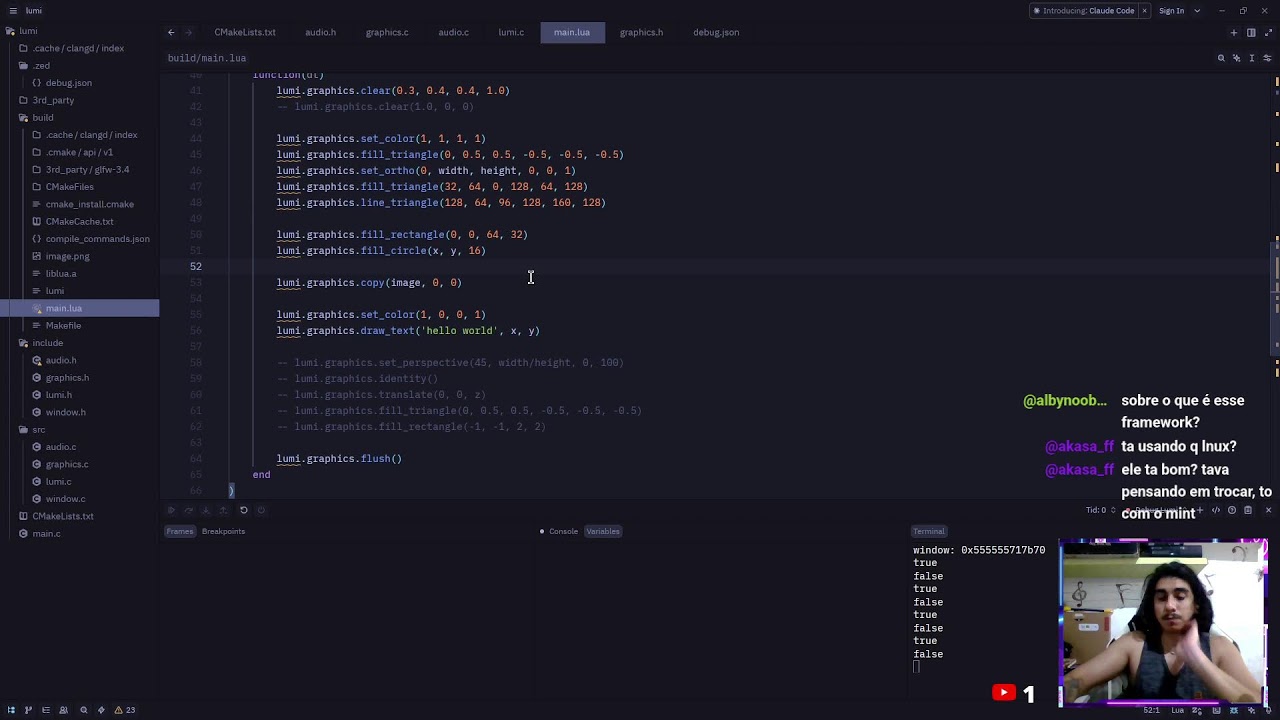 Programando game framework em C e Lua