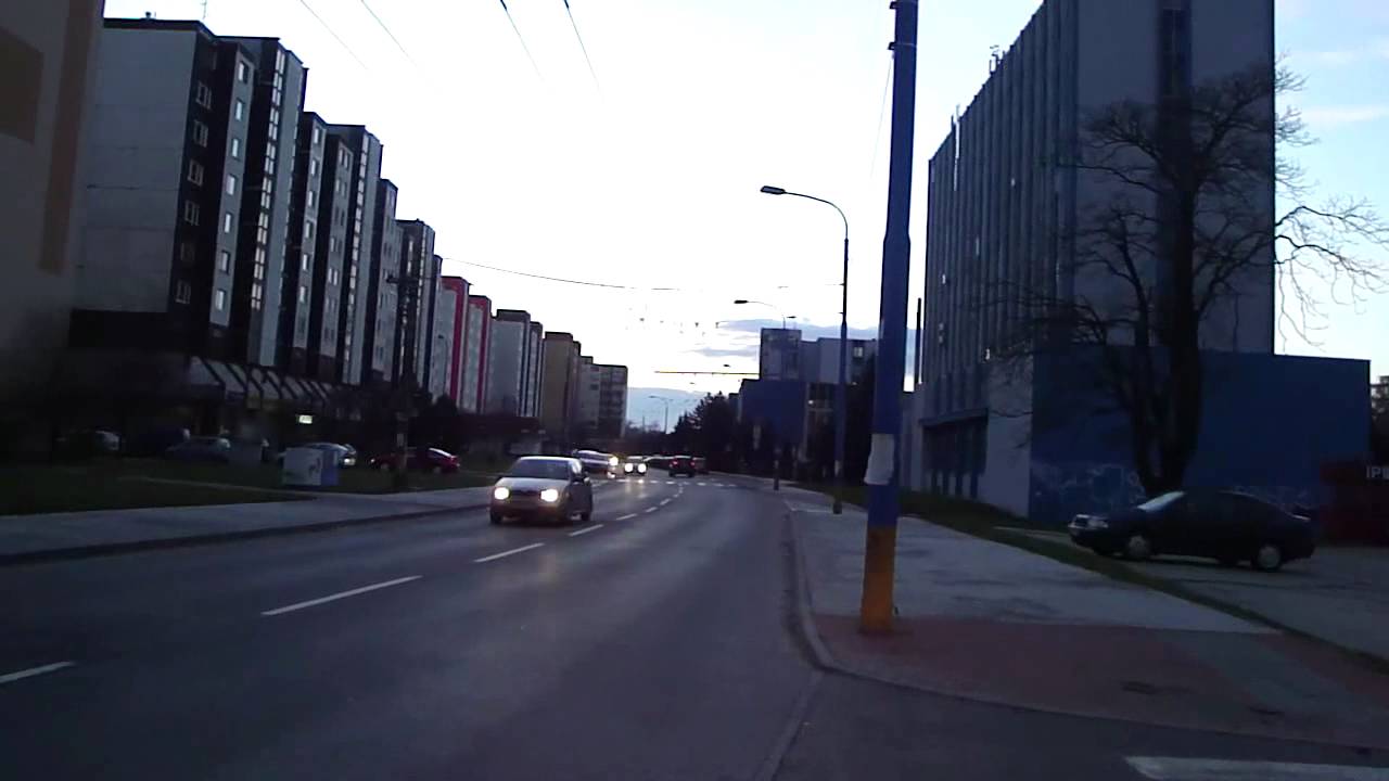 Trolleybus line [208], Bratislava, Slovakia, in cab view, part.1