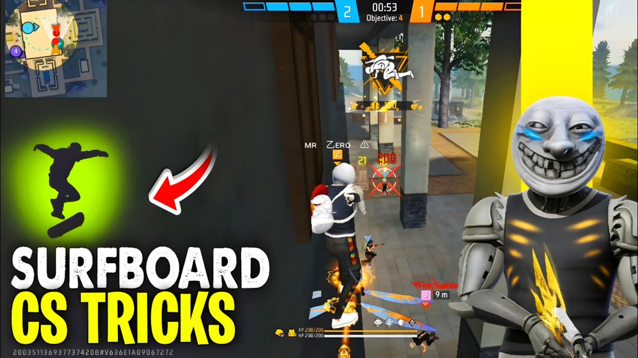 Cs Rank + Surfboard Tricks 😍 cs rank এ skateboard 🛹&nbsp; correct rules for using | MR. ZERO