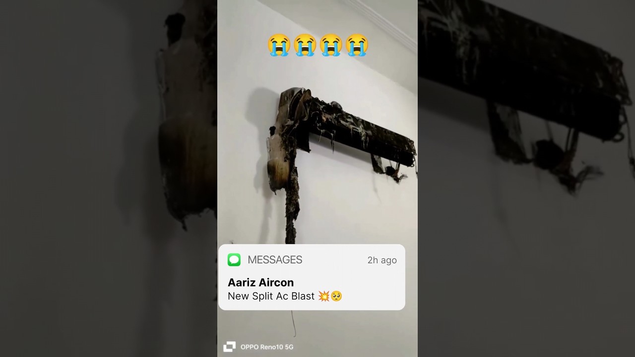 New Split Ac blast sparking  😧💔💥 #aarizaircon #acwork #aariz #airconditioning #ac reels instagram