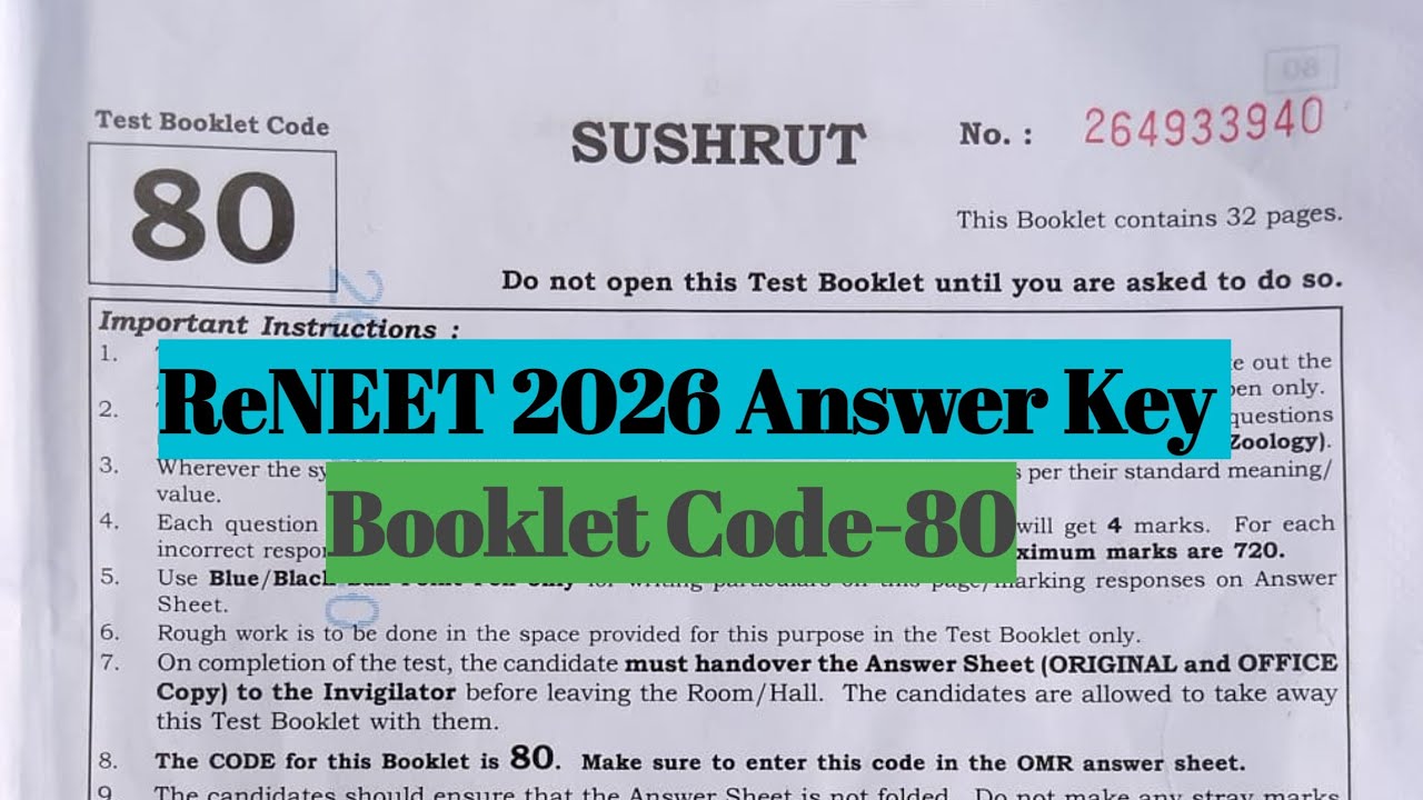 ReNEET 2026 Answer Key| Code-80