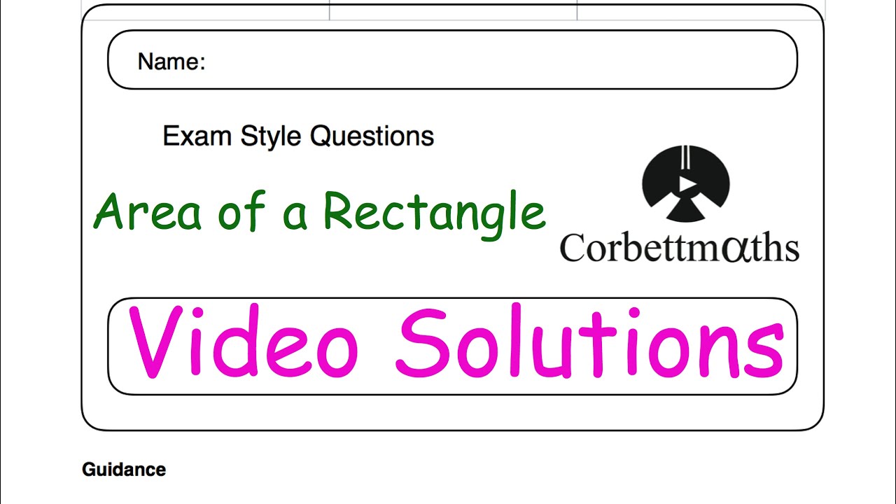 Area of a Rectangle Answers - Corbettmaths