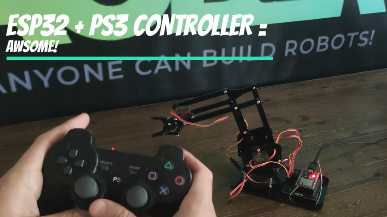 PS3 Controller + esp32 + robotic arm = awesome! (Building a wireless esp32 powered robotic arm)
