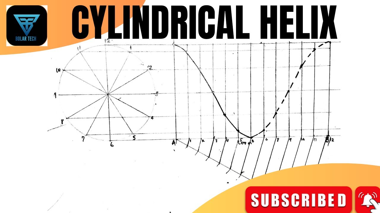 How to draw CYLINDRICAL HELIX || Engineering drawing | technical drawing