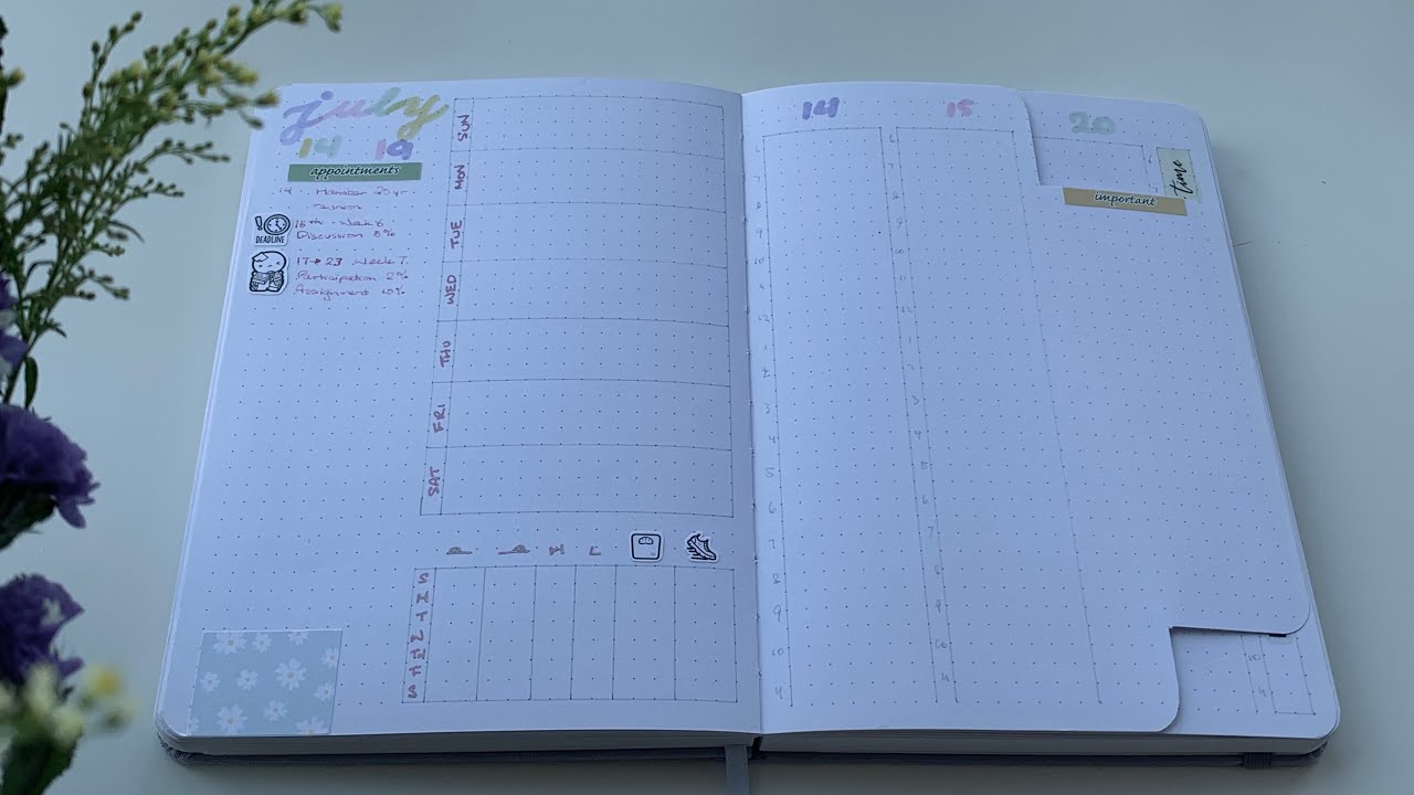 ASMR Journaling Weekly Setup July 14-27
