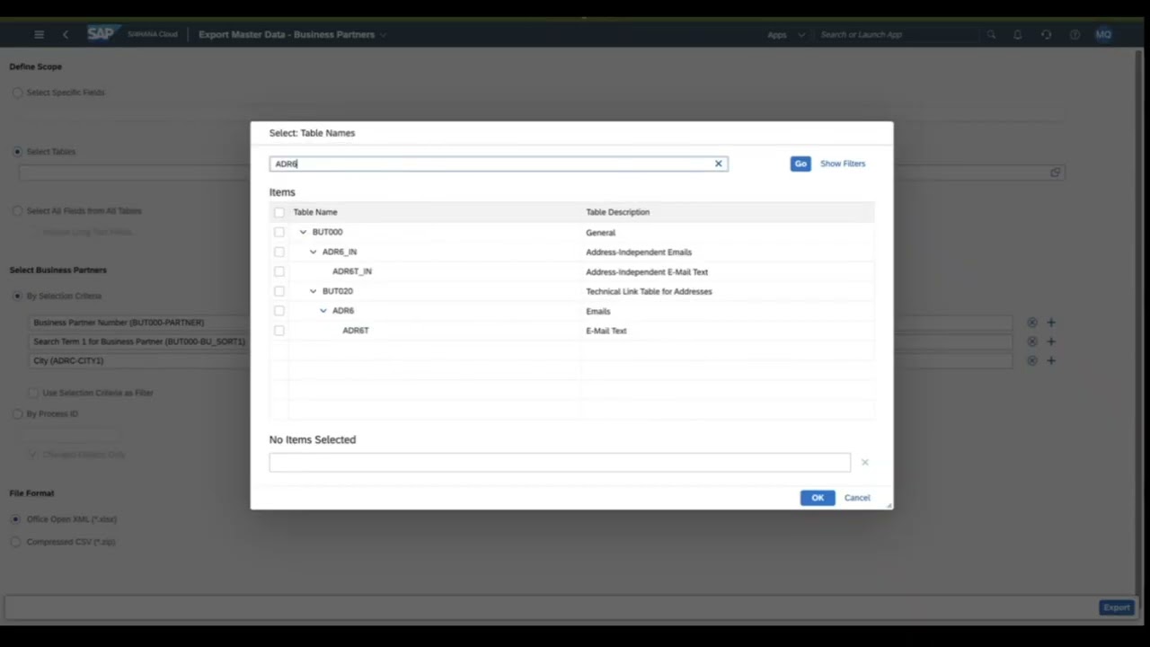 We want to extract Partner's data, so go to the search bar and type 