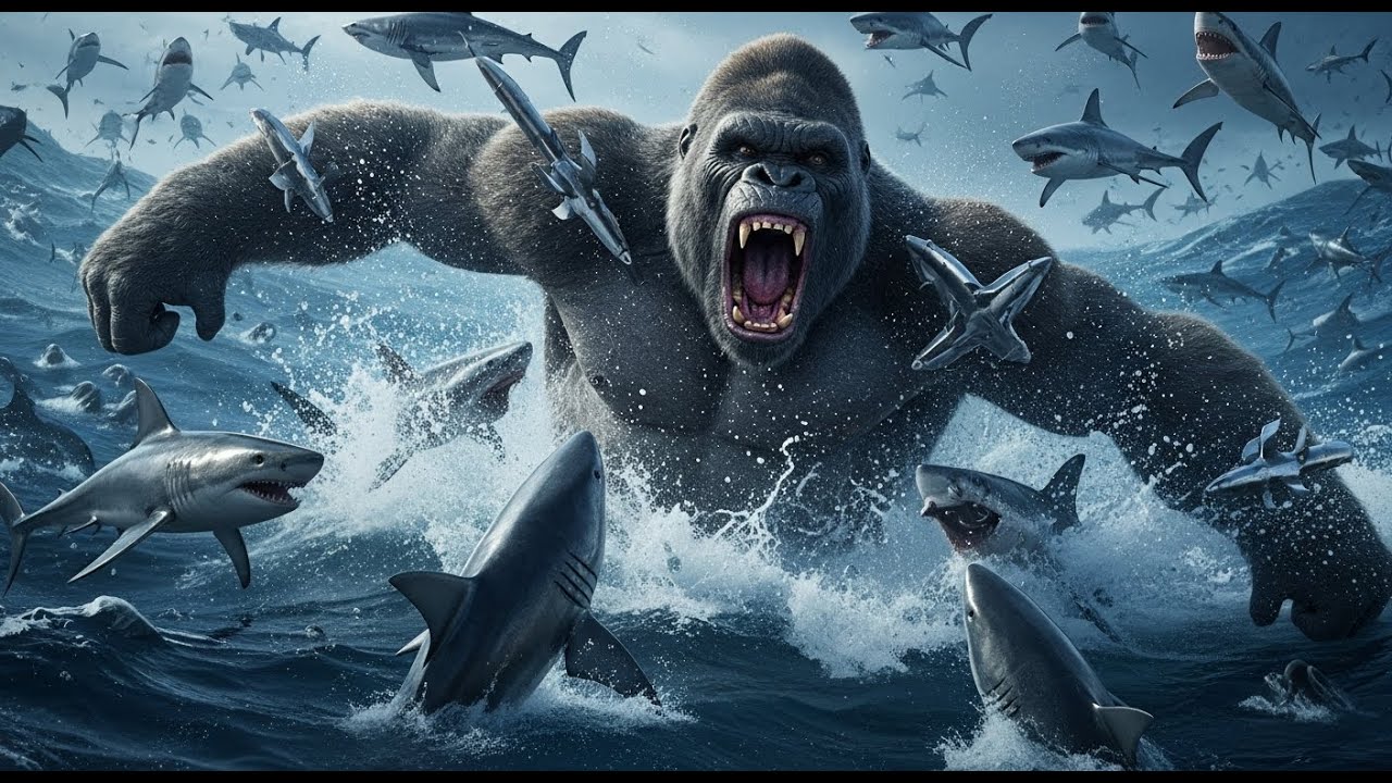 Ocean Battle: King Kong vs Millions of Metal Sharks!