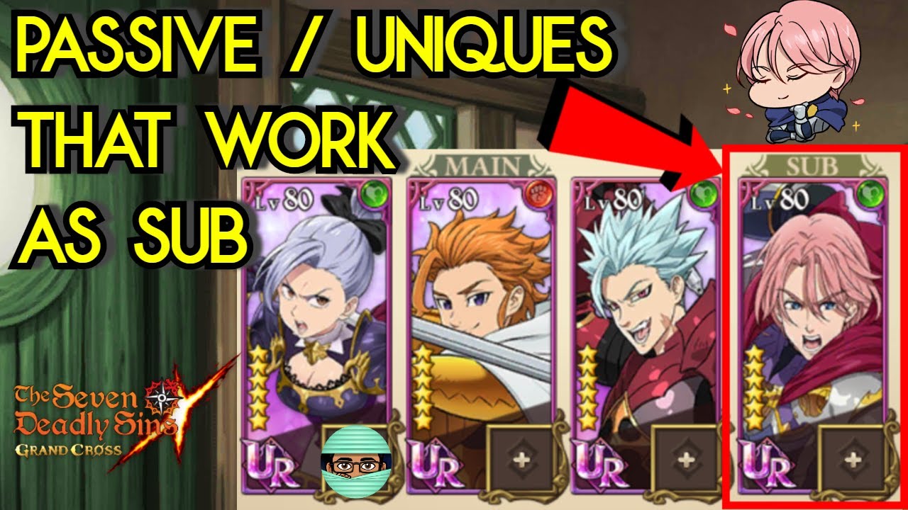 Passives / Uniques That work in the SUB Slot Explained | Seven Deadly Sins Grand Cross Global