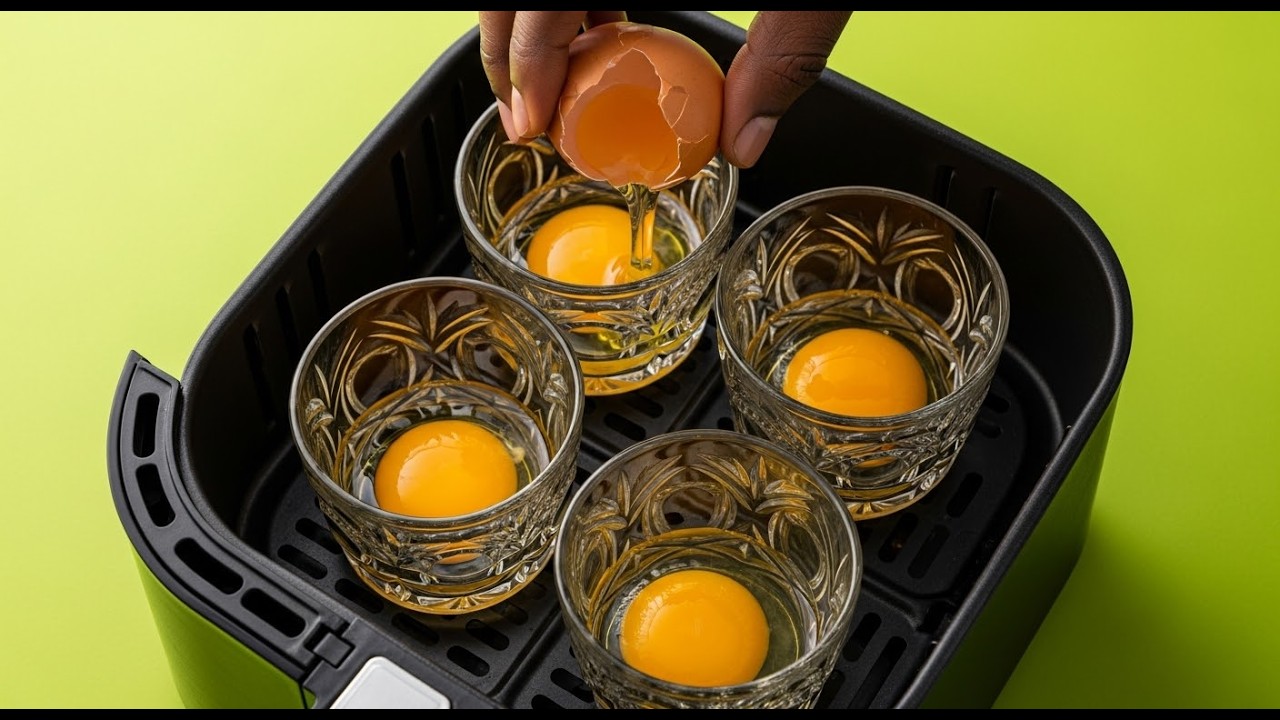 Air Fryer Breakfast Hack 🍳 Omelette in Glass Cups