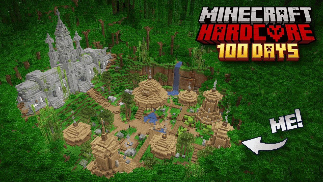 I Survived 100 Days In A Jungle in Hardcore Minecraft
