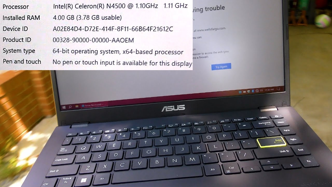 Looking at a Brand New ASUS E410KA Laptop: 4GB RAM, 128GB eMMC SSD, $160