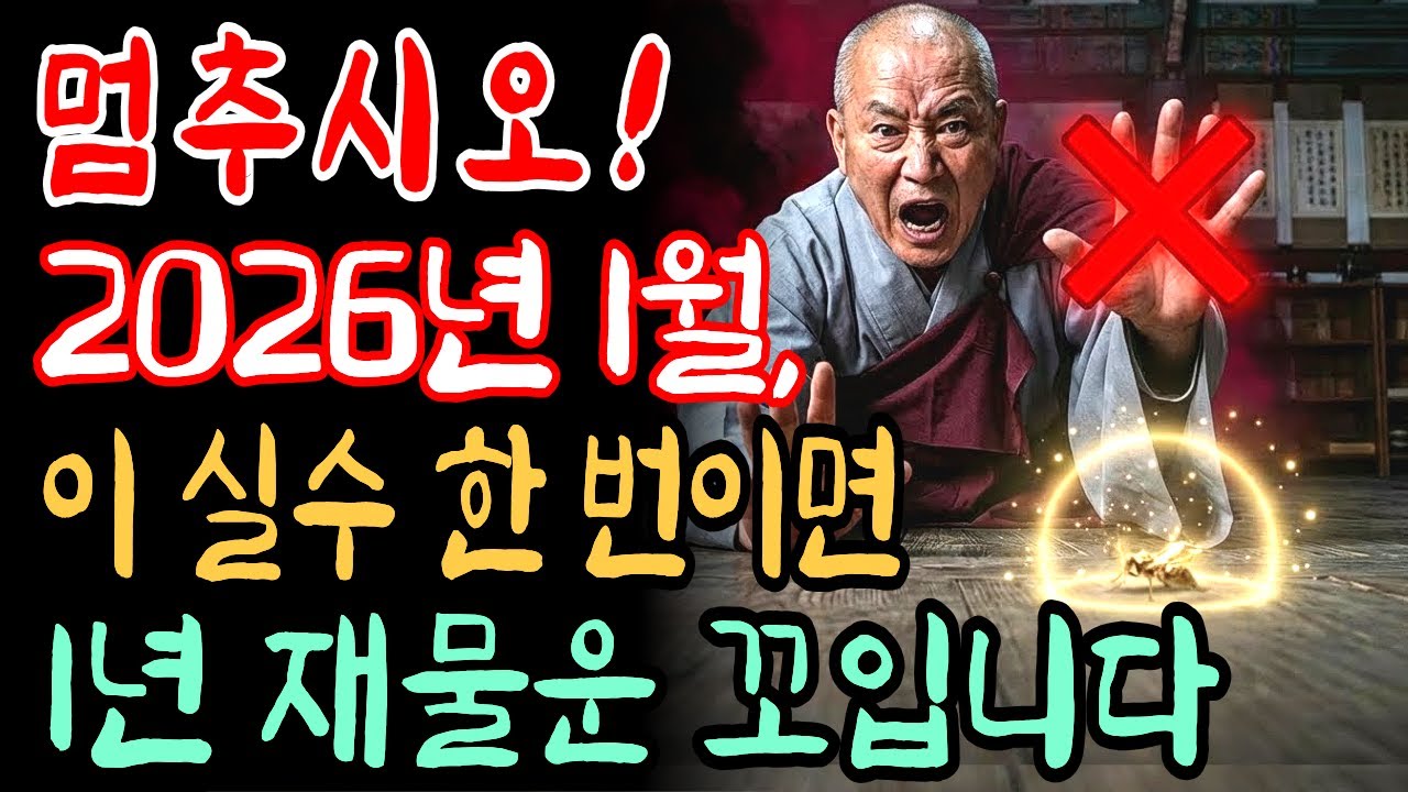 2026년 병오년 1월 가기 전에 이 실수 한 번이면 1년 알거지 되고 3대가 망합니다 (풍수 운세 사주 출생년도별 특징)