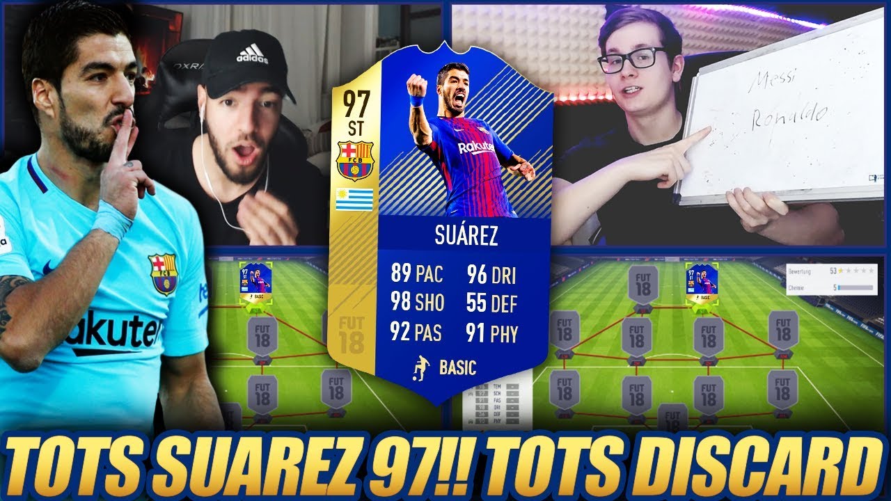 OMFG TOTS SU&Aacute;REZ 97 SQUAD BUILDER BATTLE 💎😱🔥 Fifa 18 Tots Discard 😱 Wakez
