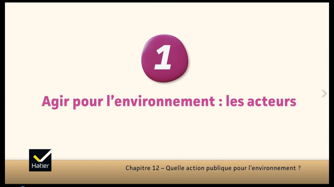 SES cours de Tle : agir pour l'environnement ,les acteurs