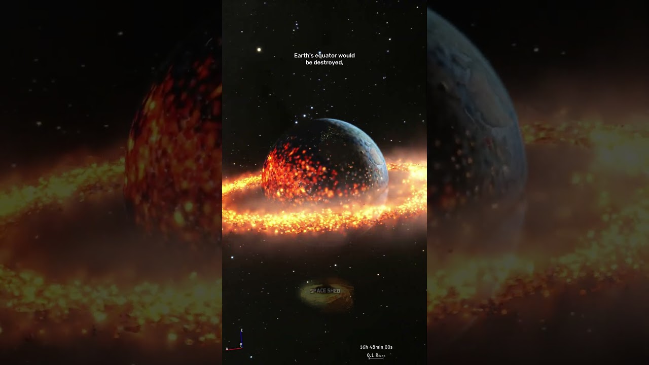 What if the Moon crossed the Roche Limit? (PART 2)  #spacesim#cosmos#universe#rings#astronomy#nasa