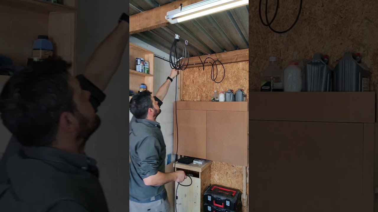 #smallworkshop  Game Changer! No more extension cords on the floor. No more tripping hazard!