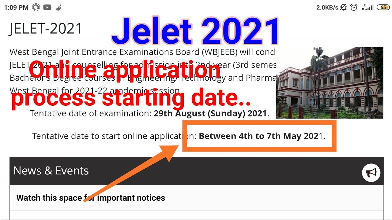 Jelet 2021 | Online application process starting date | Jelet 2021 new update | Jelet |wbjee jelet |