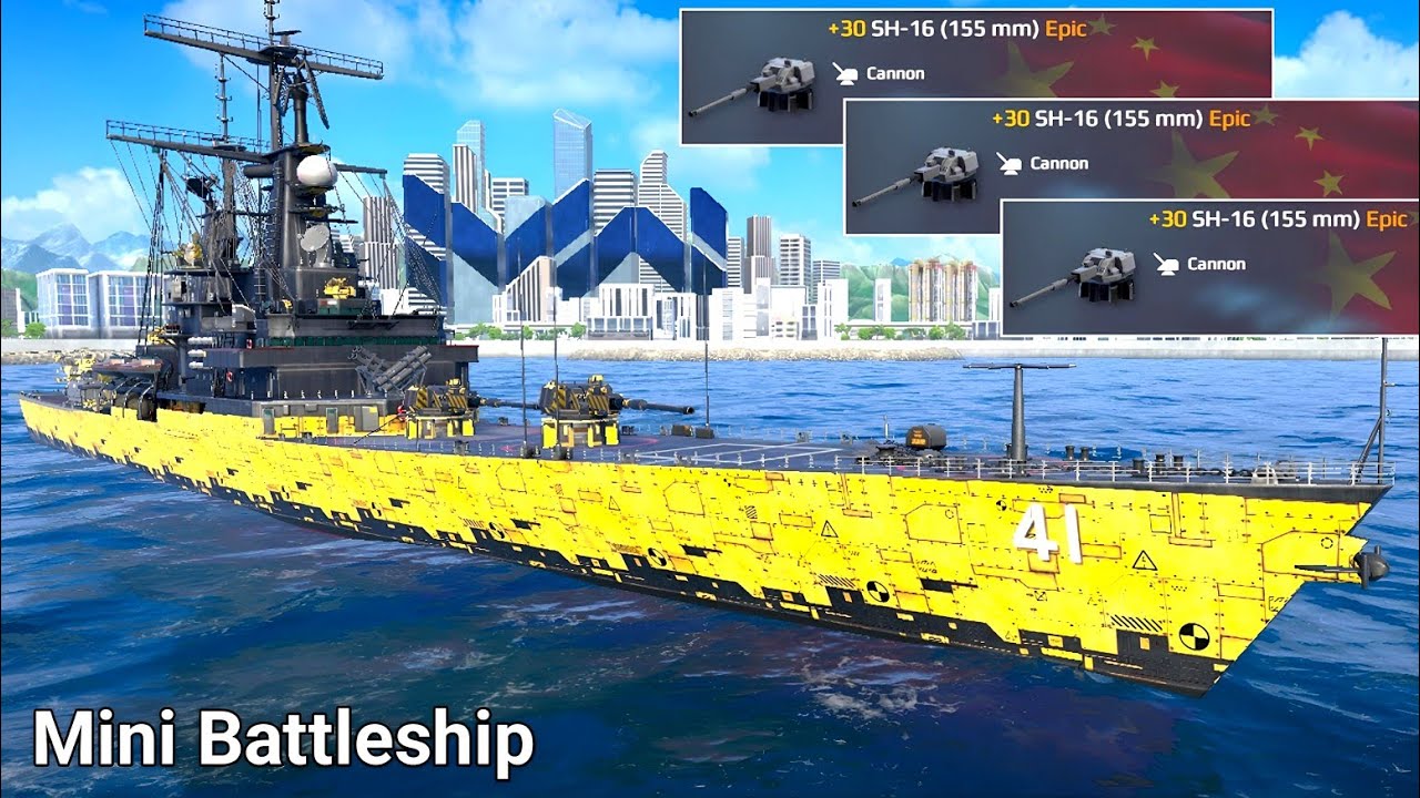 USS Arkansas  - With 3x SH-16 (155 mm) New Cannon | Perfect Free Cannon - Modern Warships