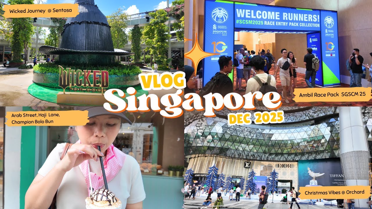 SINGAPORE VLOG part  1 - Ambil Racepack, Universal Sentosa & Natalan di Orchard