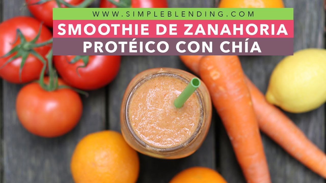 SMOOTHIE DE ZANAHORIA CON CHÍA | Smoothie poco calórico | Batido vegano alto en proteínas