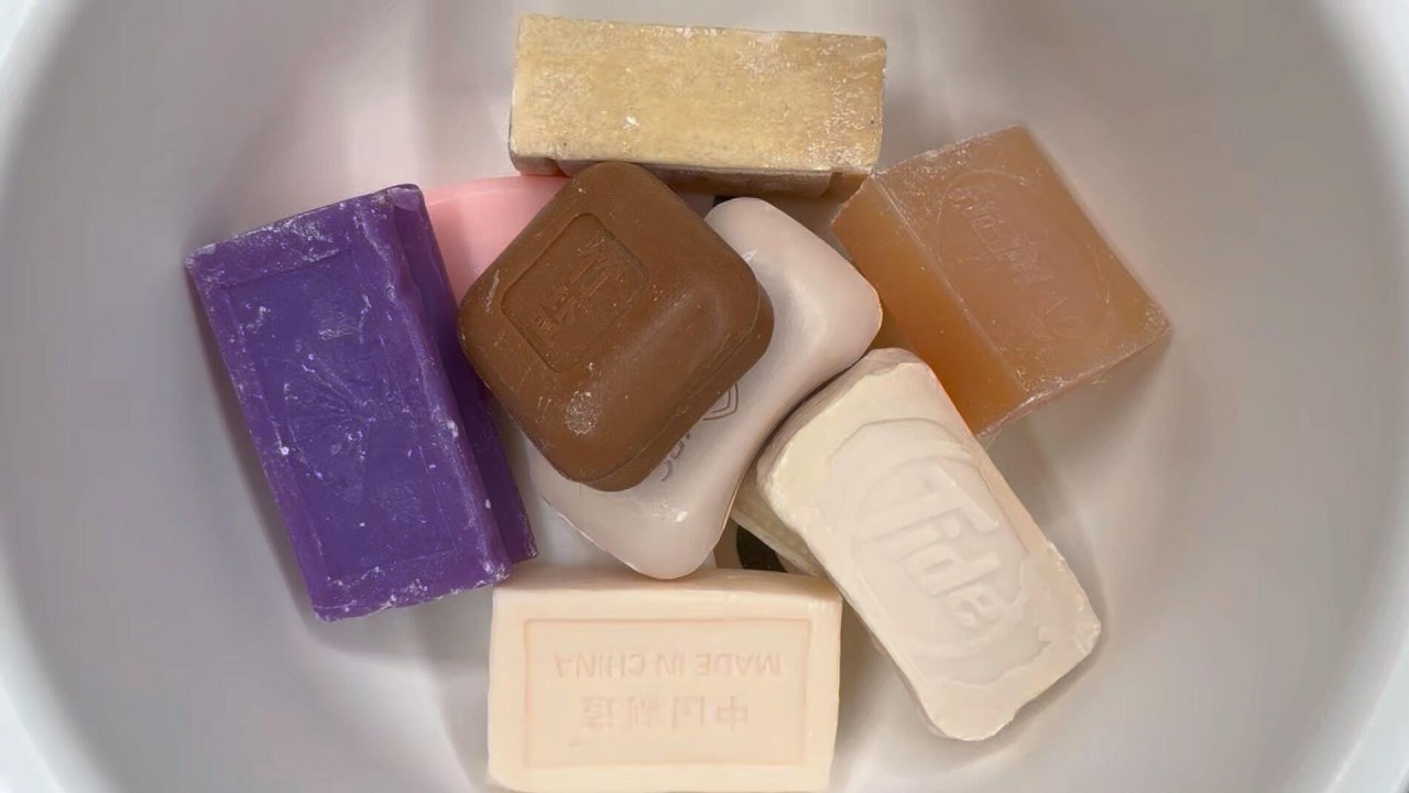 ASMR cutting dry soap/oddly carving soap/satisfying relaxing crunchy sounds/Crushing soap ASMR #4580