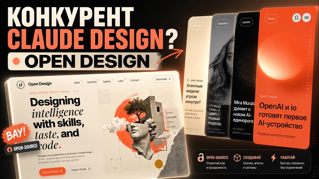 Запустил конкурента Claude Design &mdash; первое впечатление от Open Design