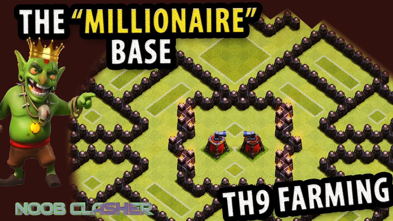 Clash of Clan | Best Town Hall 9 (TH9) Farming Base 2015 | Protect Dark+Gold+Elixir