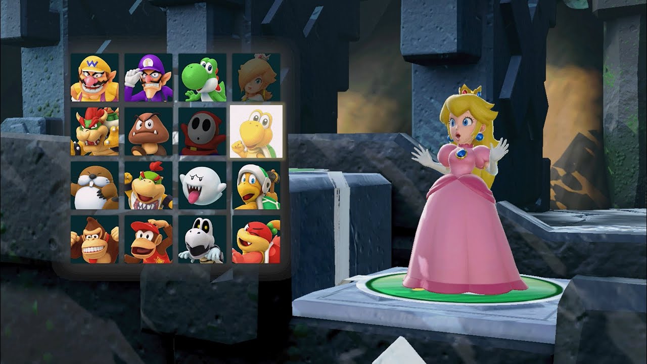Super Mario Party - Peach vs Mario vs Luigi vs Daisy - Whomp's Domino Ruins