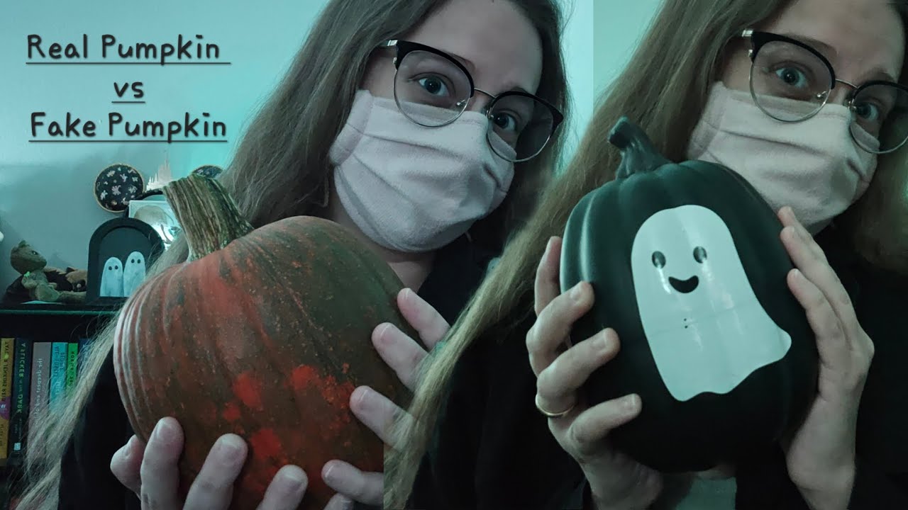 ASMR || No Talking- Real Pumpkin vs Fake Pumpkin Vs...