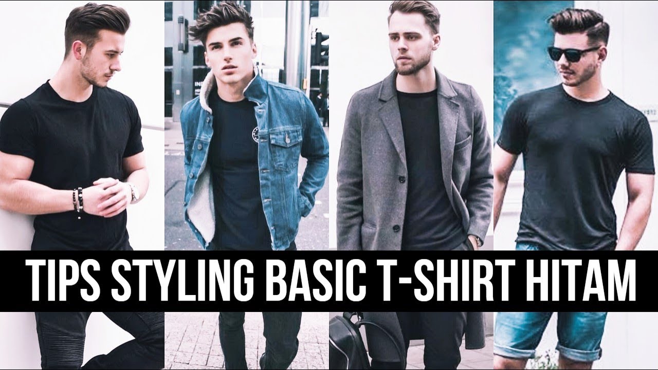 6 IDE OUTFIT/STYLING BASIC T-SHIRT HITAM