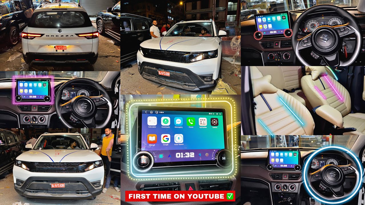 Brezza lxi cng modification 2024 ✅ | Brezza diamond 2K screen 🔥 | brezza modified lxi to zxi 👌🏻‼️