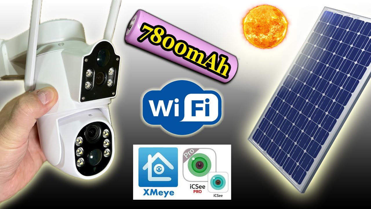 Двойная Wifi камера с БЕСПЕРЕБОЙНИКОМ 7800mAh и СОЛНЕЧНОЙ ПАНЕЛЬЮ ANBIUX