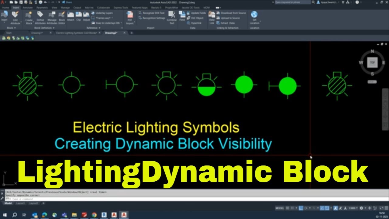 AutoCAD Dynamic Block for Electrical Lighting - Visibility States