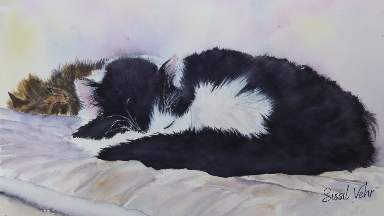 Aquarelle : comment peindre un chat