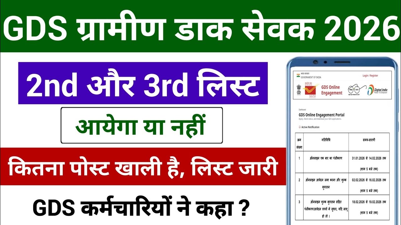 नई तारीख आ गई | GDS 2nd Merit List 2026 Kab Aayega | GDS 2nd Merit List Cut Off 2026