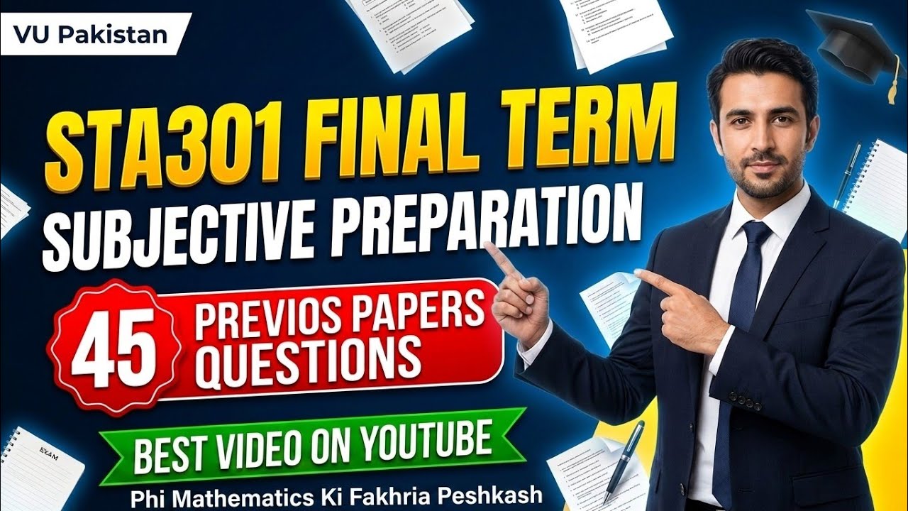 Sta301 Final Term Preparation Subjective|Best Video On YouTube|