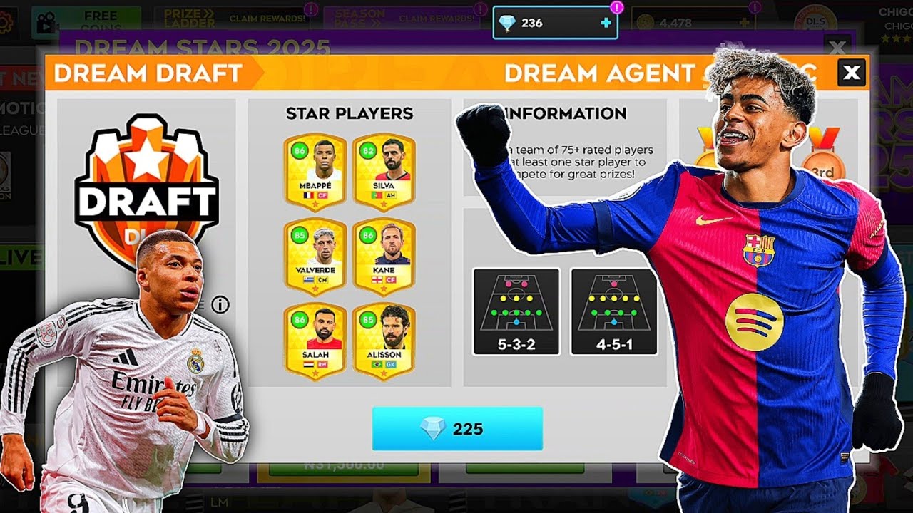 225 GEMS SPECIAL DREAM DRAFT CHALLENGE IN DLS 25 | DREAM STAR 2025 EVENT