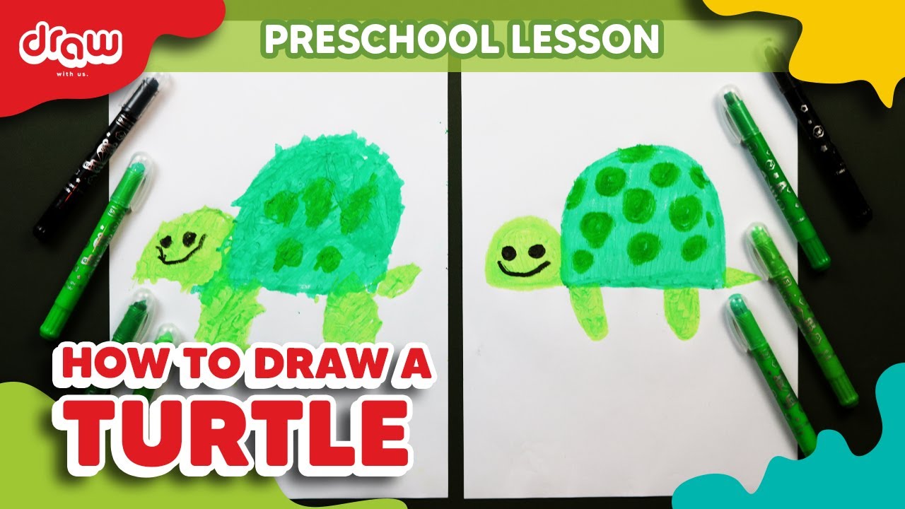 How to Draw a Turtle with a 3-Year-Old Preschooler