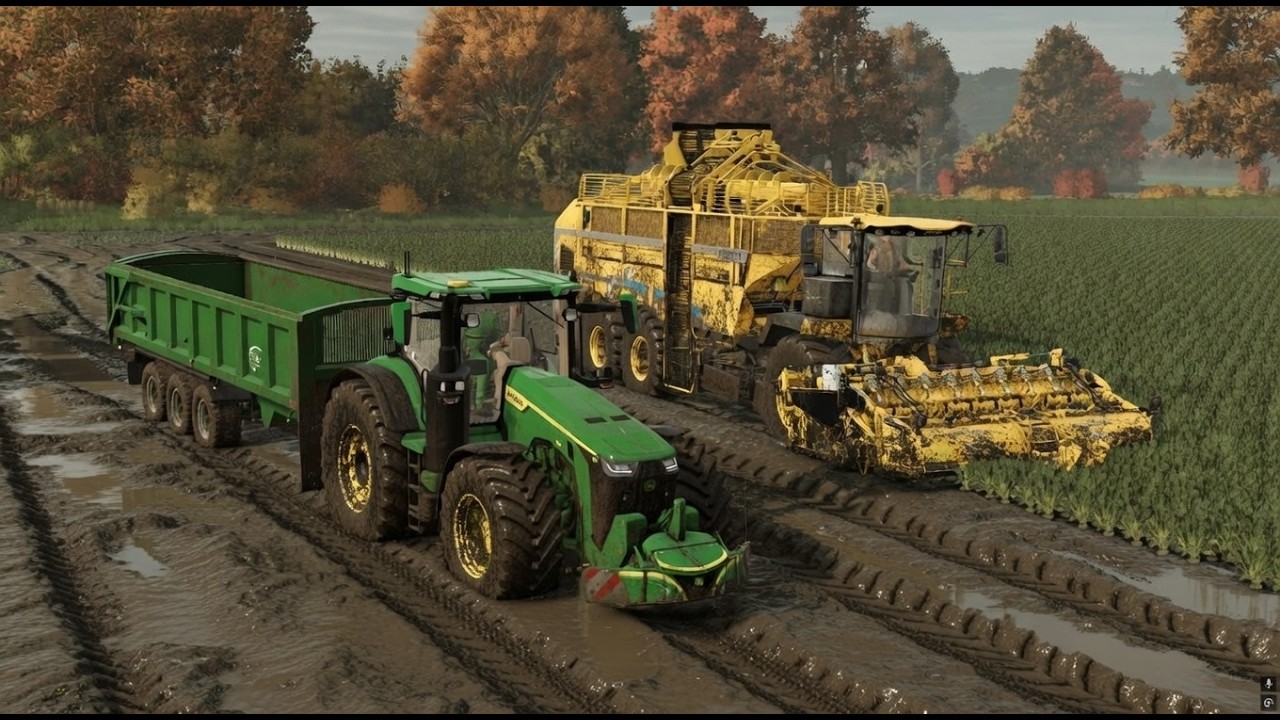 Getting STUCK Harvesting Sugarbeet - REALISTIC Conditions - FS25